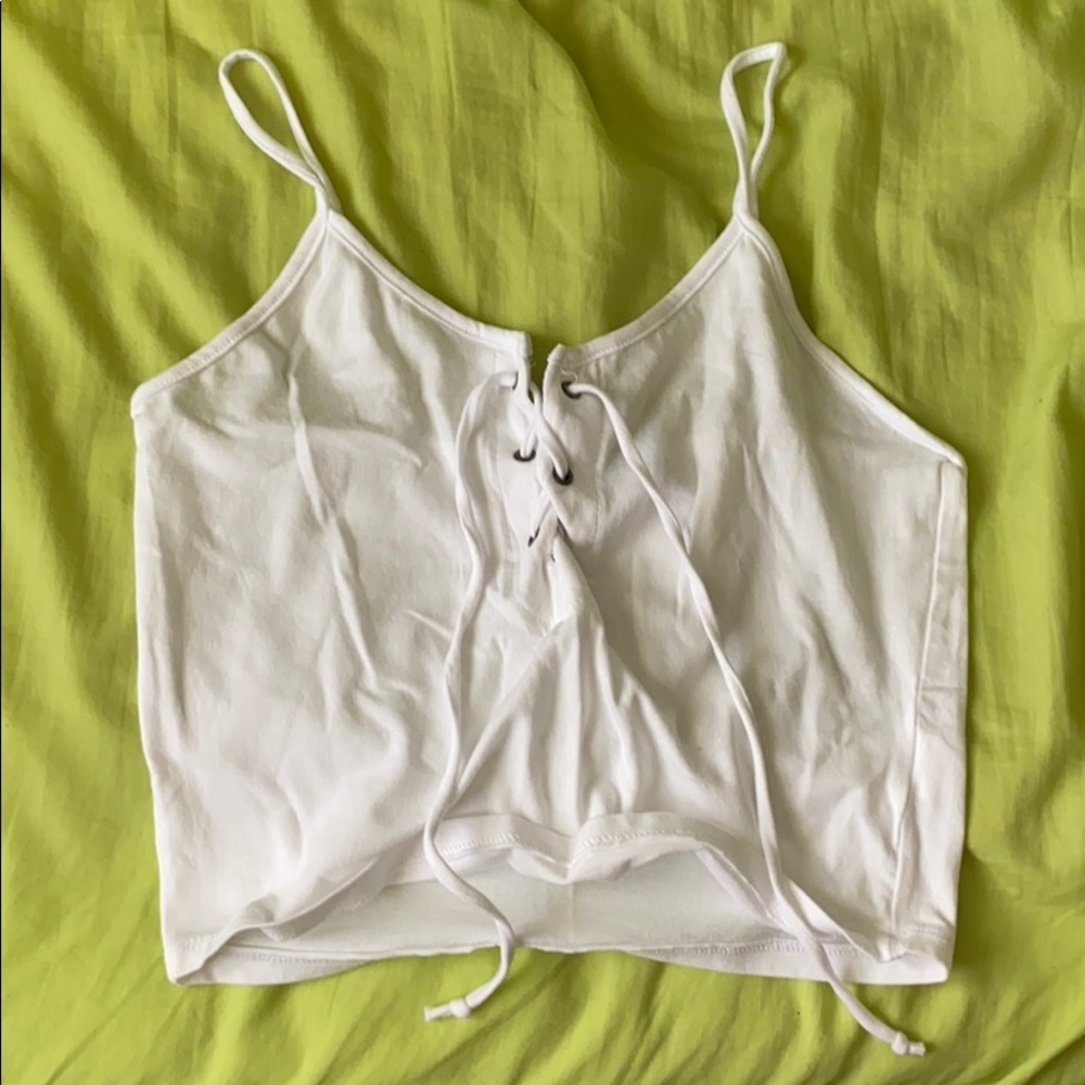 Ambiance cropped white top NEVER WORN